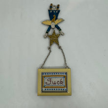 Load image into Gallery viewer, Ornament Tiny Fuck Subversive Cross Stitch one of a kind!