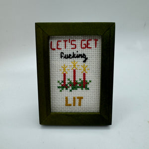 Let’s Get Fucking Lit Subversive Cross Stitch