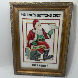 No one‘s getting shit this year santa Subversive Cross Stitch
