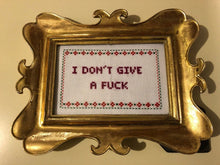 Load image into Gallery viewer, I don&#39;t give a fuck- naughty vulgar cross stitch crossstitch.
