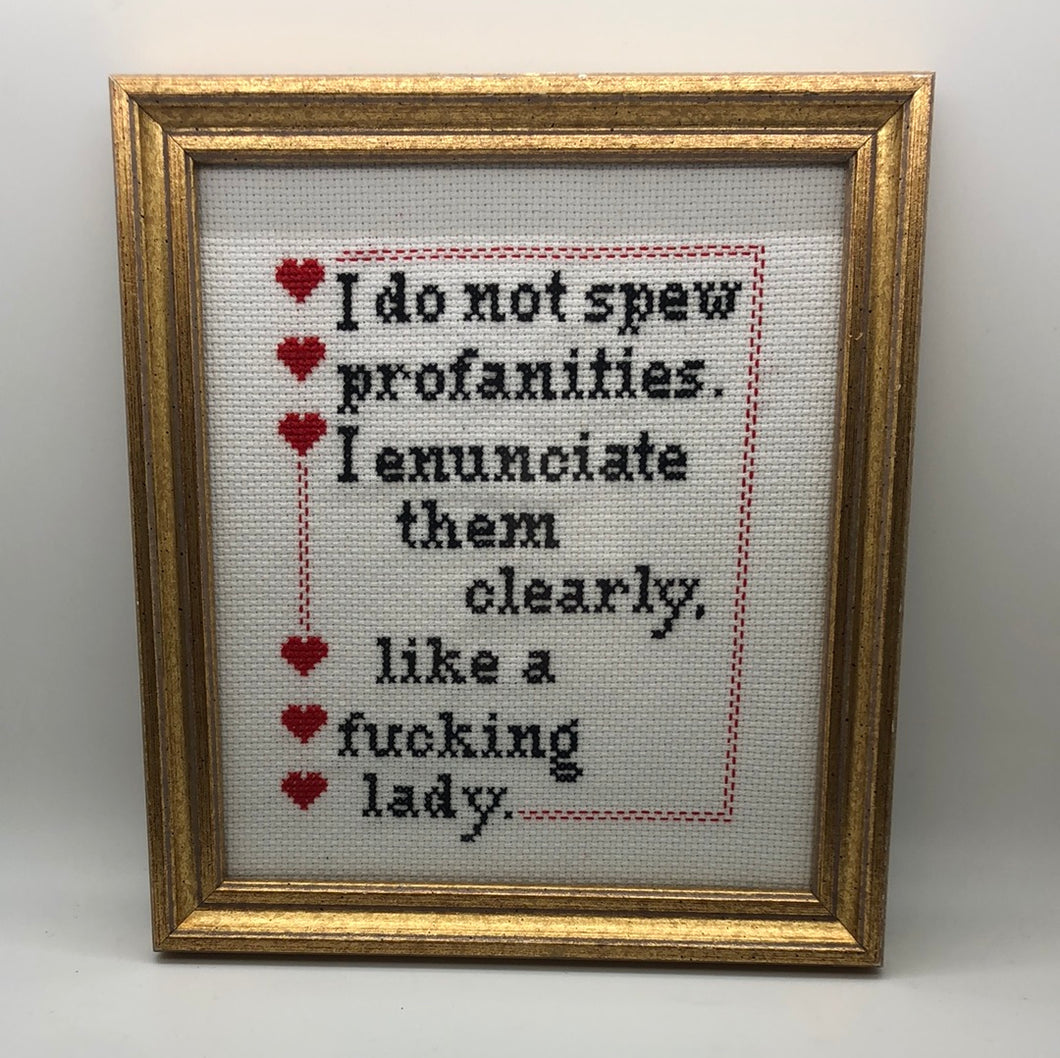 I don’t spew profanities-naughty vulgar cross stitch crossstitch