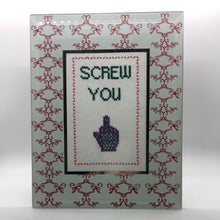Load image into Gallery viewer, Screw you- naughty vulgar cross stitch crossstitch

