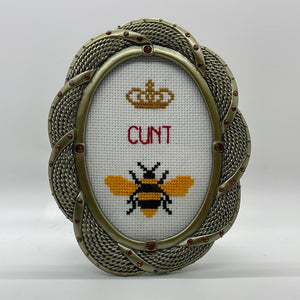 Cunt Bee - naughty vulgar cross stitch crossstitch