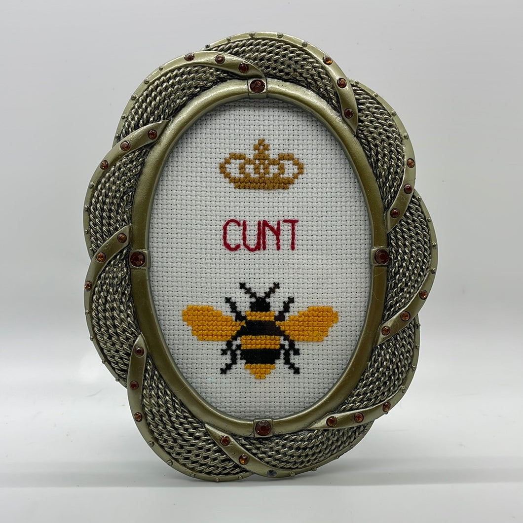 Cunt Bee - naughty vulgar cross stitch crossstitch