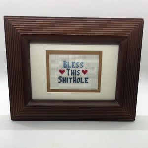 Bless this shithole -naughty vulgar cross stitch crossstitch
