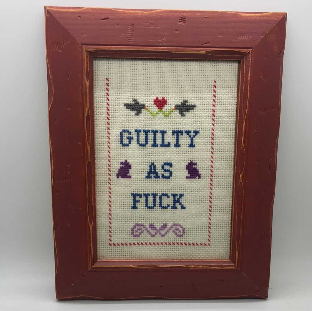 Guilty as fuck-naughty vulgar cross stitch crossstitch