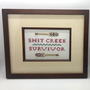 Shit creek survivor -naughty vulgar cross stitch crossstitch