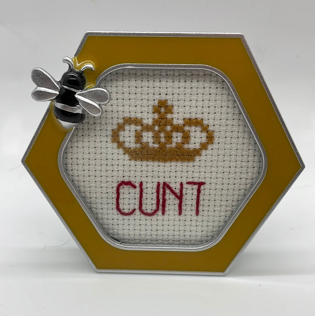 Cunt Bee - naughty vulgar cross stitch crossstitch