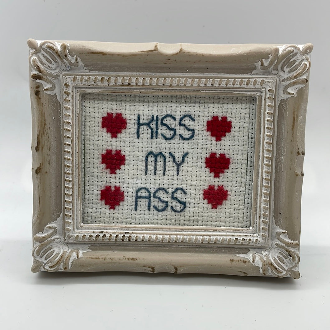 Kiss my ass -  vulgar cross stitch crossstitch
