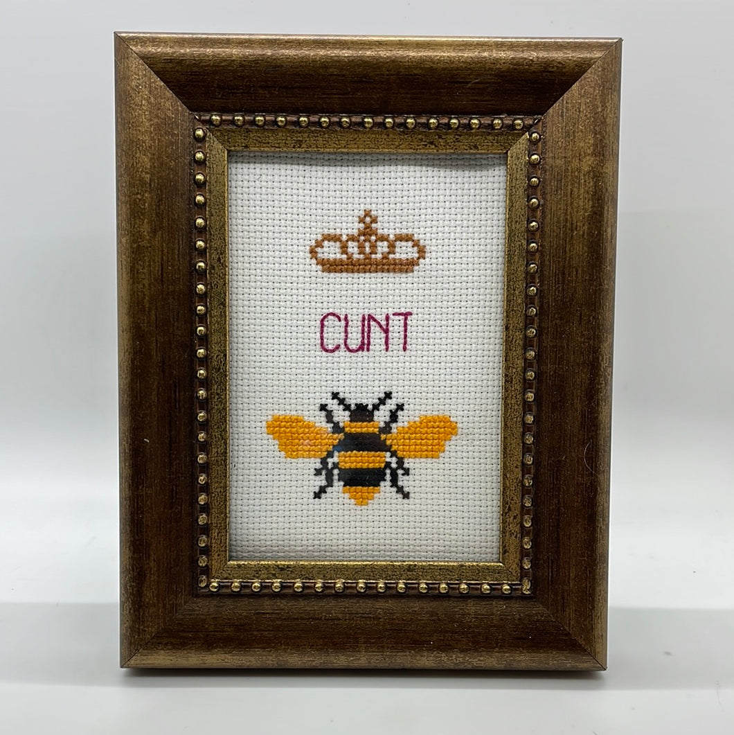 Cunt Bee - naughty vulgar cross stitch crossstitch
